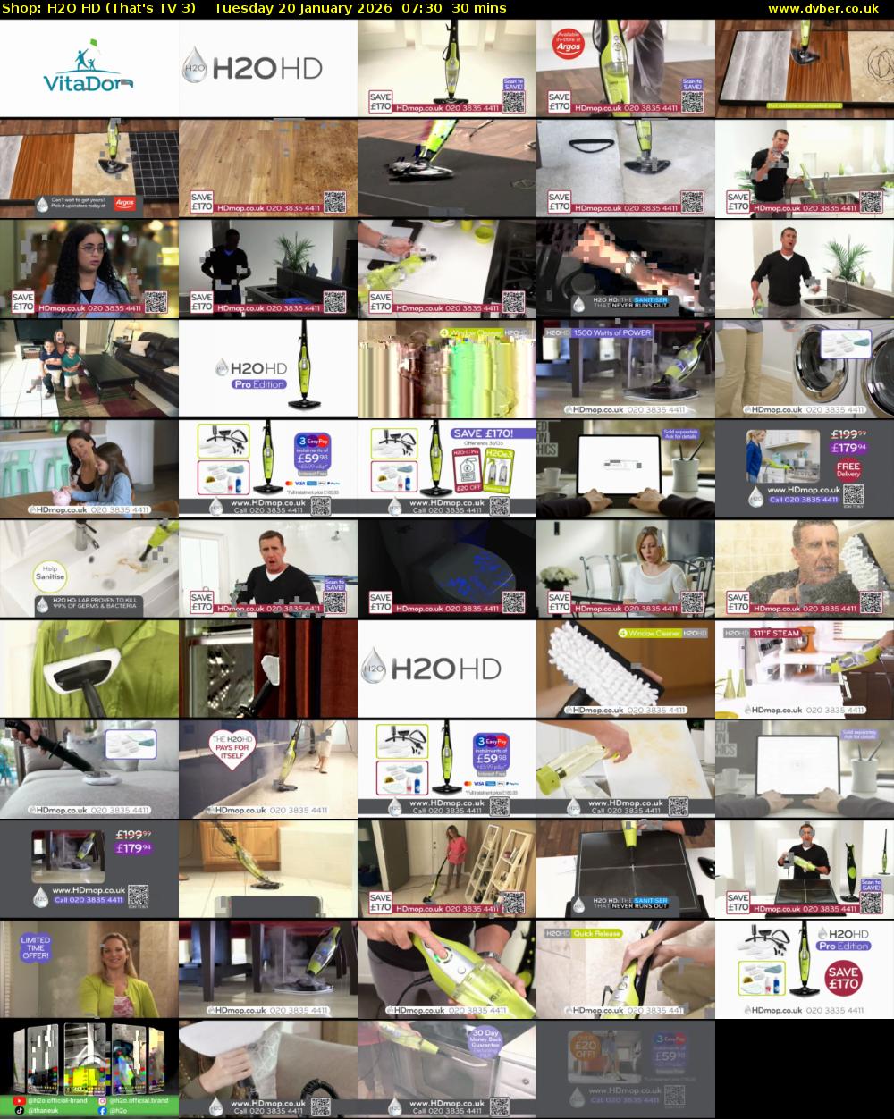 Shop: H2O HD (That's TV 3) Tuesday 20 January 2026 07:30 - 08:00