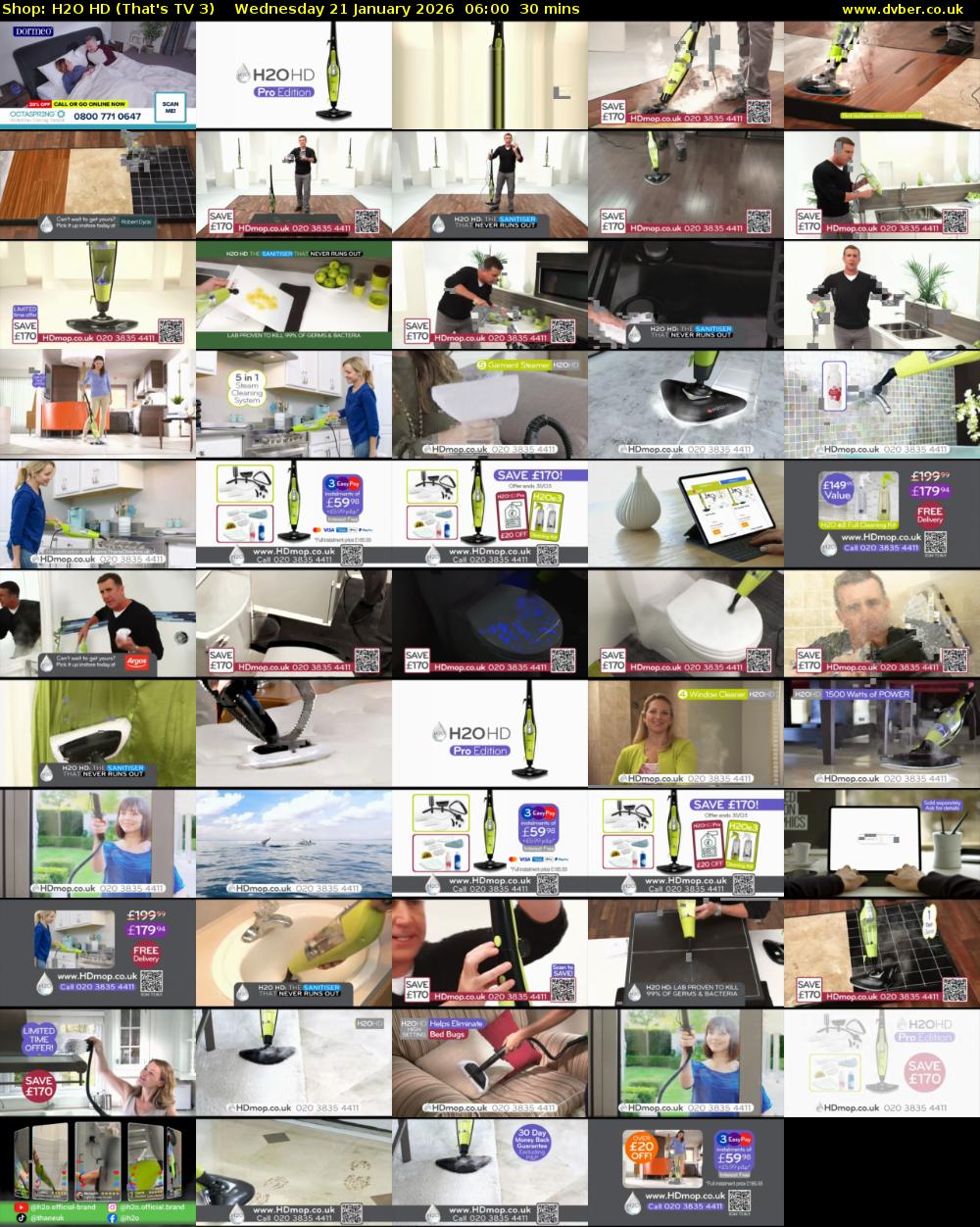 Shop: H2O HD (That's TV 3) Wednesday 21 January 2026 06:00 - 06:30