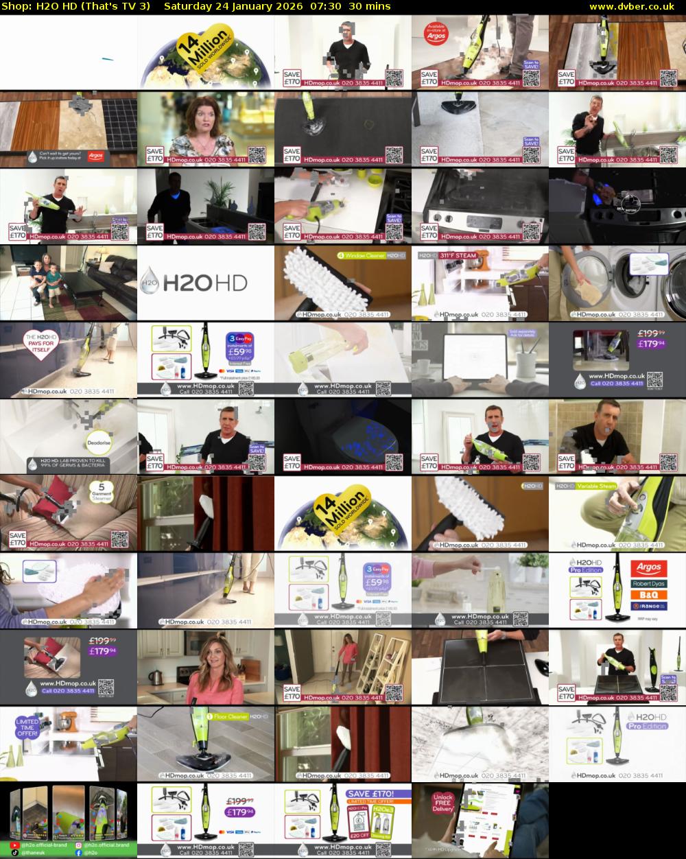 Shop: H2O HD (That's TV 3) Saturday 24 January 2026 07:30 - 08:00