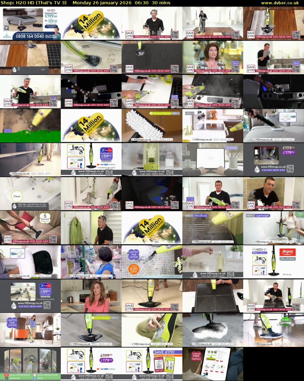 Shop: H2O HD (That's TV 3) Monday 26 January 2026 06:30 - 07:00