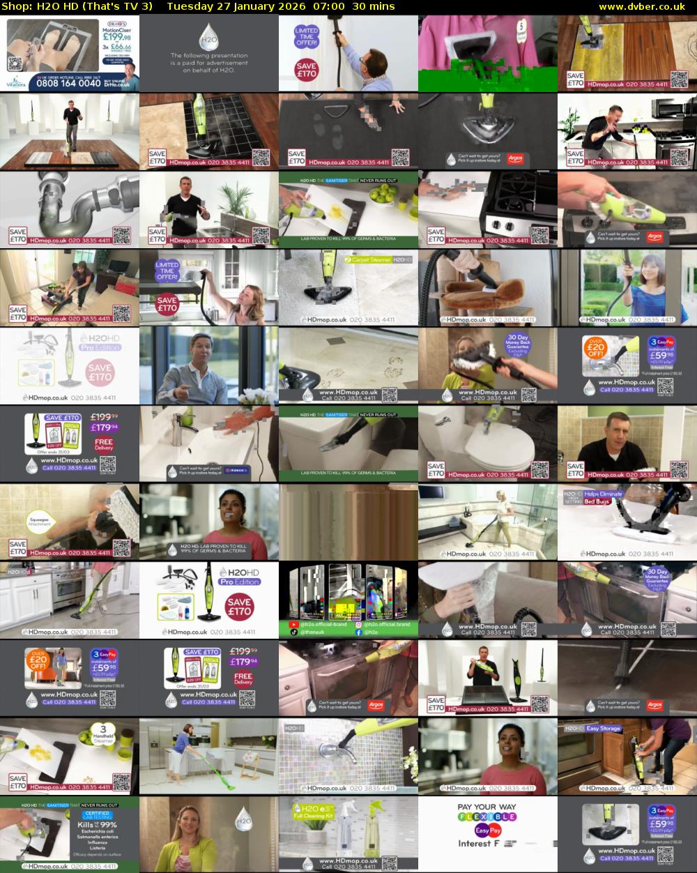 Shop: H2O HD (That's TV 3) Tuesday 27 January 2026 07:00 - 07:30