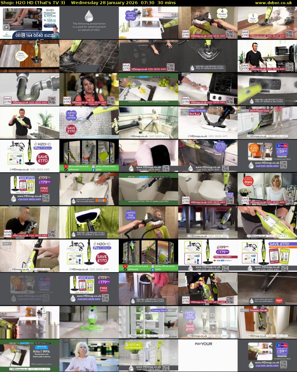 Shop: H2O HD (That's TV 3) Wednesday 28 January 2026 07:30 - 08:00