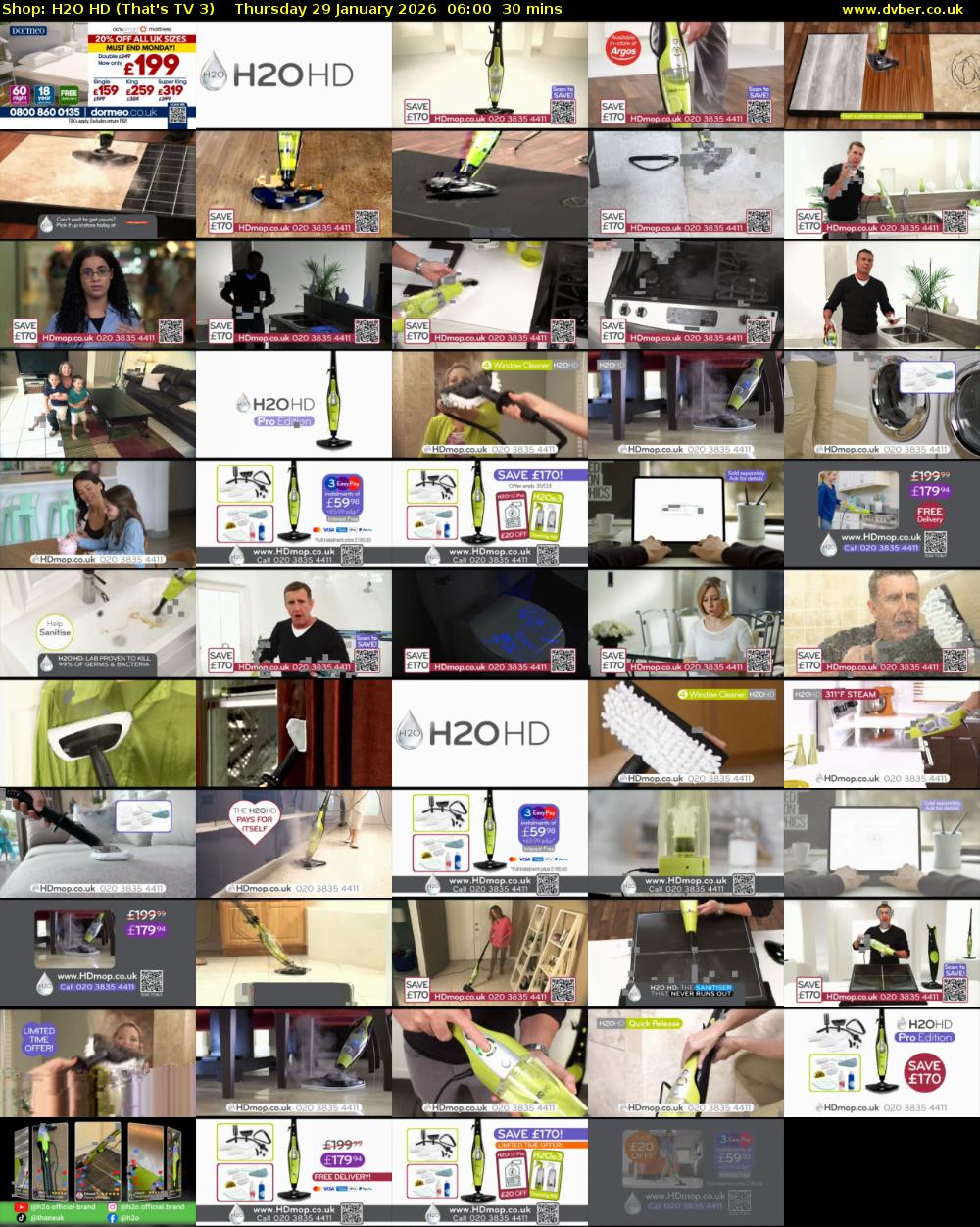 Shop: H2O HD (That's TV 3) Thursday 29 January 2026 06:00 - 06:30