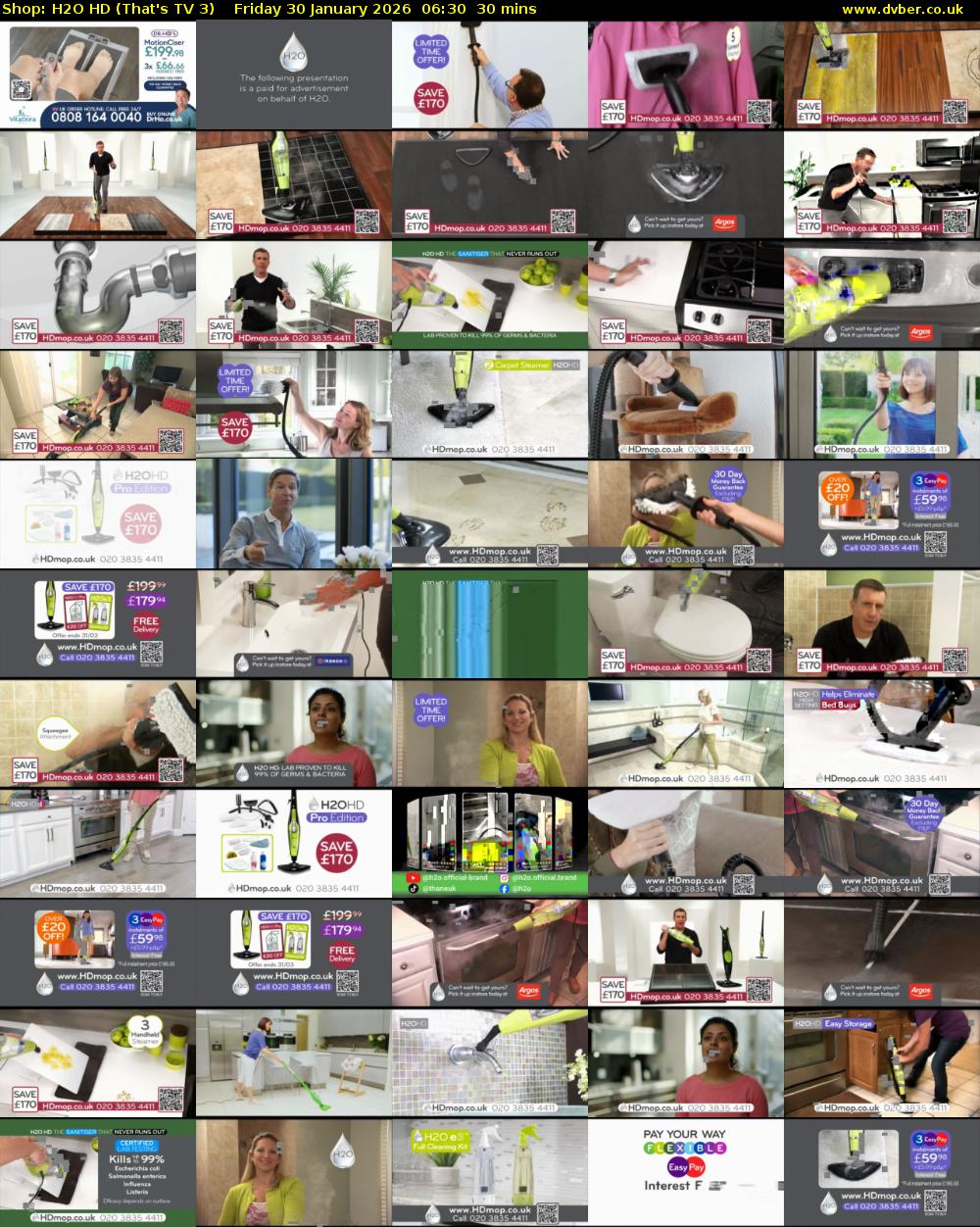 Shop: H2O HD (That's TV 3) Friday 30 January 2026 06:30 - 07:00