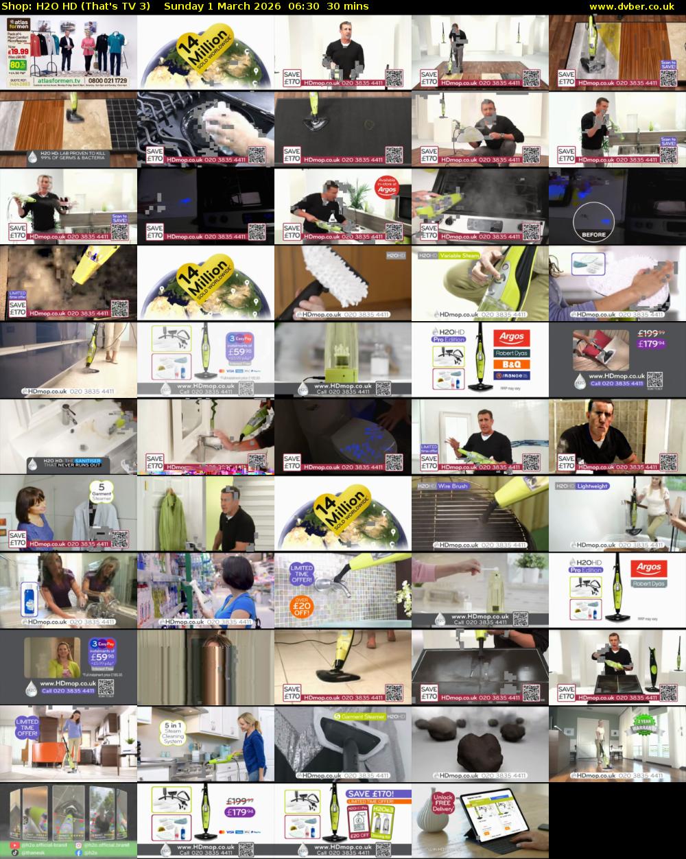 Shop: H2O HD (That's TV 3) Sunday 1 March 2026 06:30 - 07:00