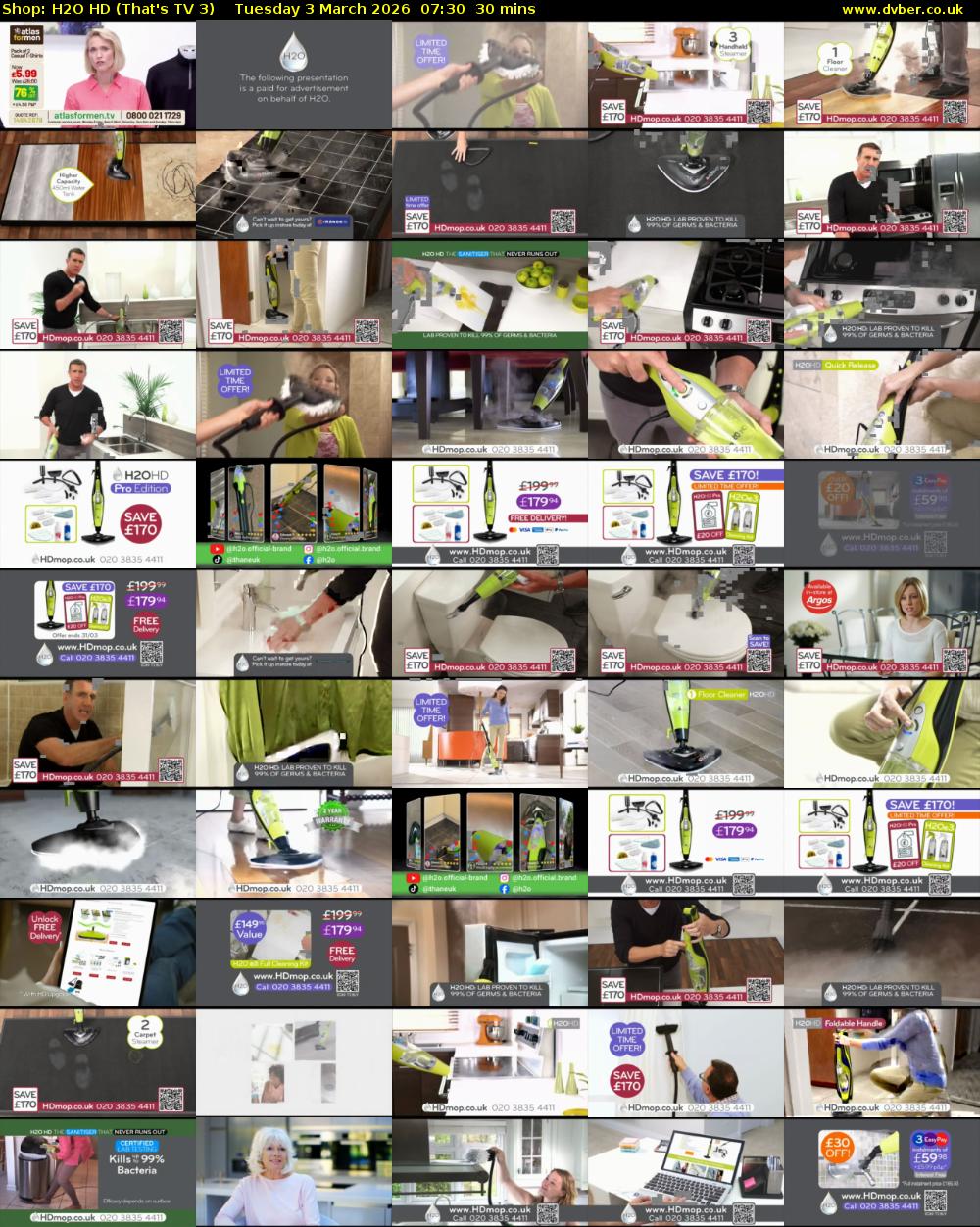 Shop: H2O HD (That's TV 3) Tuesday 3 March 2026 07:30 - 08:00