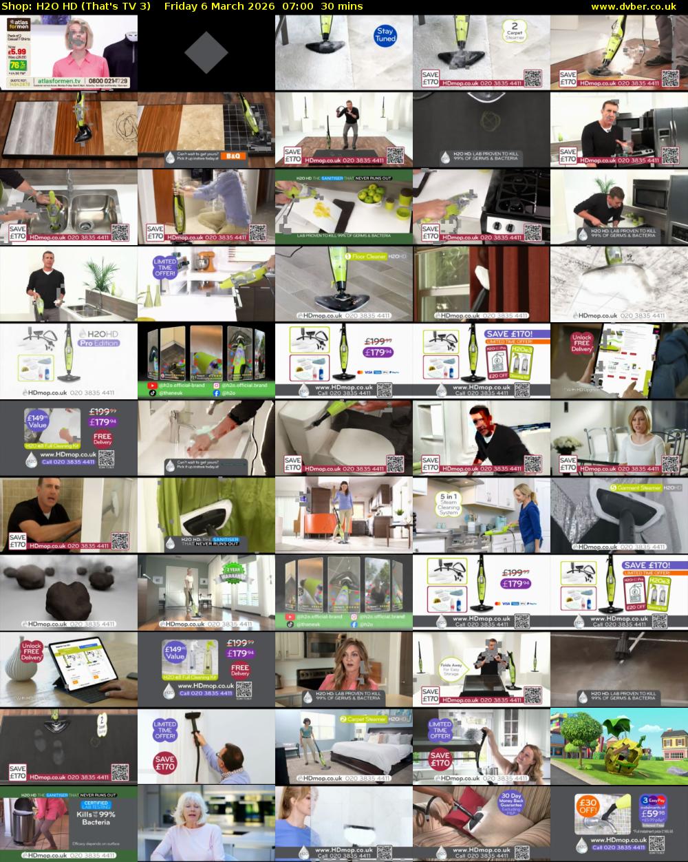 Shop: H2O HD (That's TV 3) Friday 6 March 2026 07:00 - 07:30