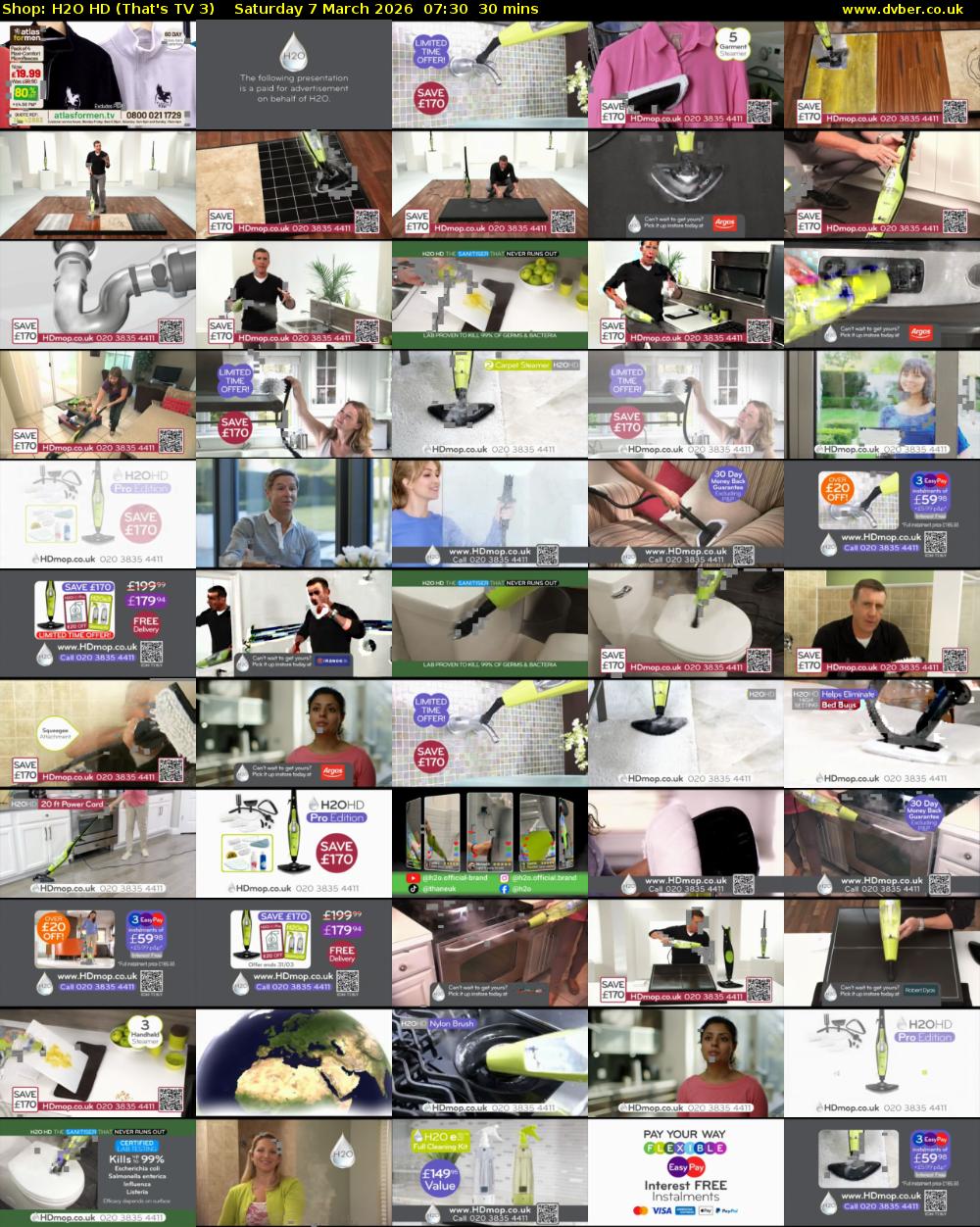 Shop: H2O HD (That's TV 3) Saturday 7 March 2026 07:30 - 08:00