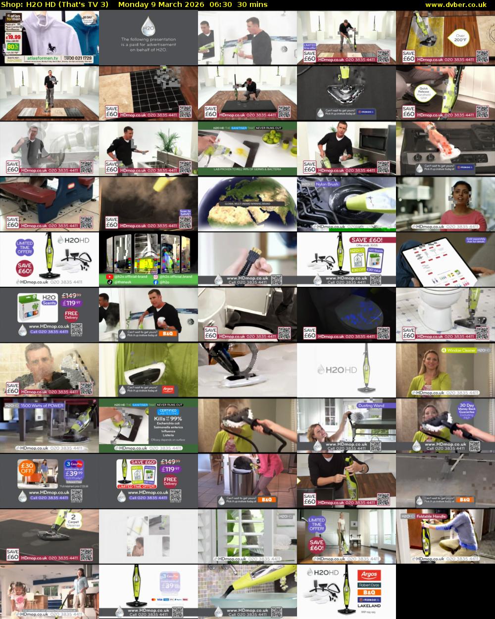 Shop: H2O HD (That's TV 3) Monday 9 March 2026 06:30 - 07:00