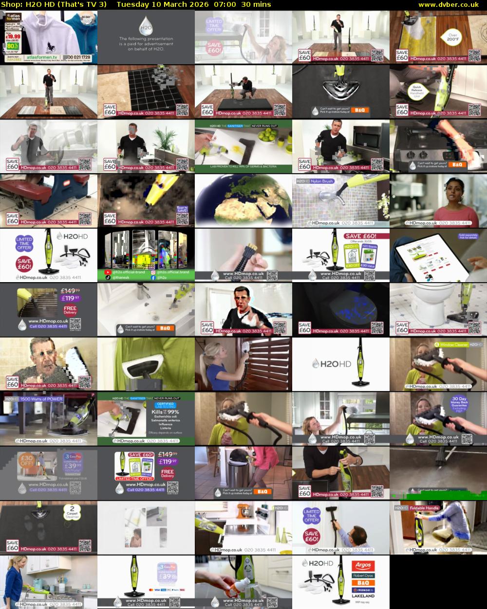 Shop: H2O HD (That's TV 3) Tuesday 10 March 2026 07:00 - 07:30