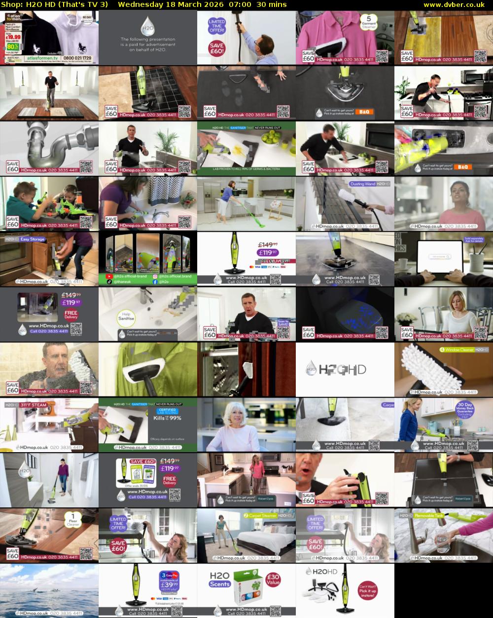 Shop: H2O HD (That's TV 3) Wednesday 18 March 2026 07:00 - 07:30