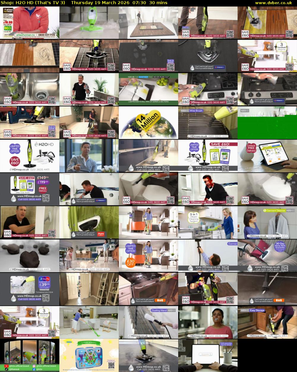 Shop: H2O HD (That's TV 3) Thursday 19 March 2026 07:30 - 08:00