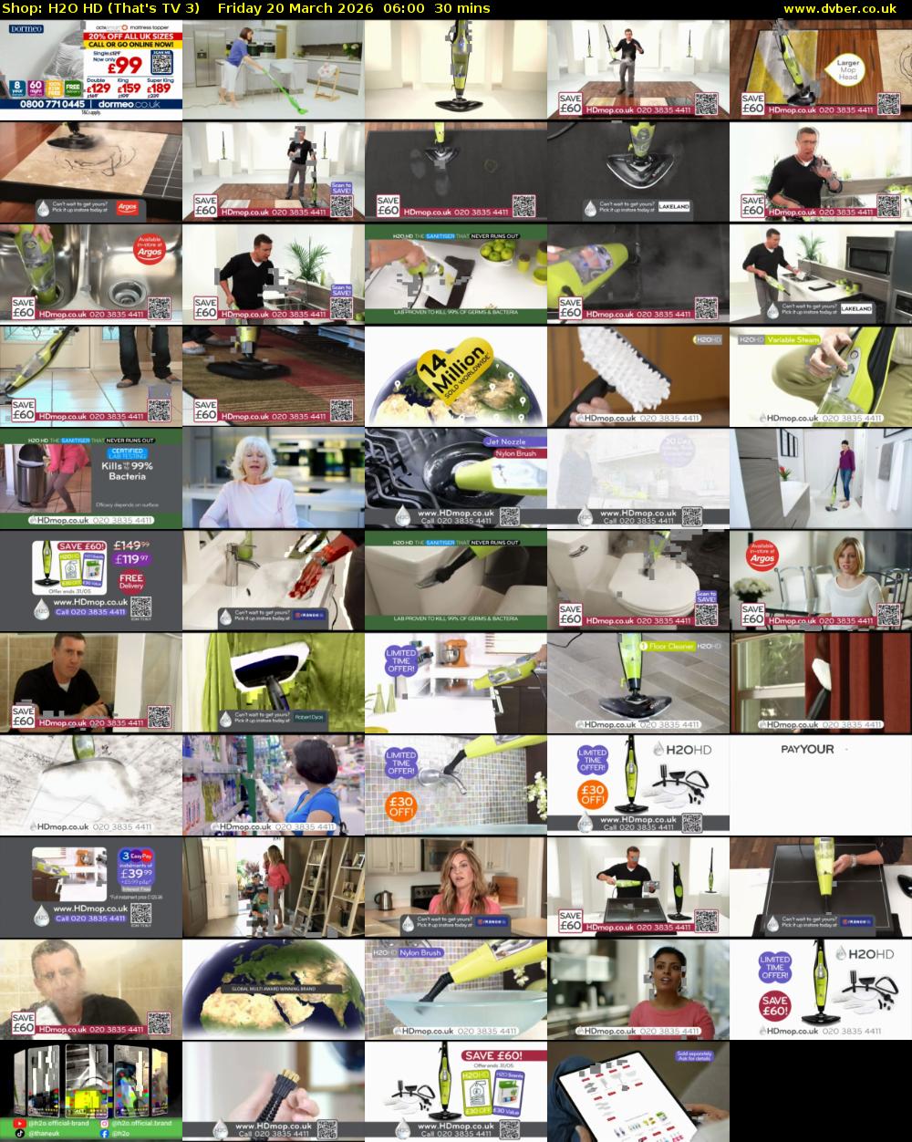 Shop: H2O HD (That's TV 3) Friday 20 March 2026 06:00 - 06:30