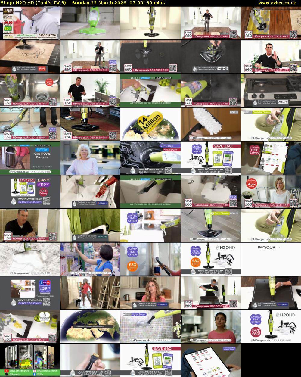 Shop: H2O HD (That's TV 3) Sunday 22 March 2026 07:00 - 07:30