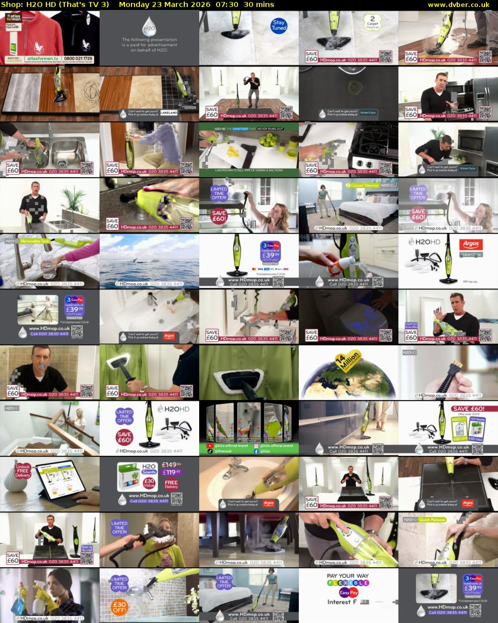 Shop: H2O HD (That's TV 3) Monday 23 March 2026 07:30 - 08:00