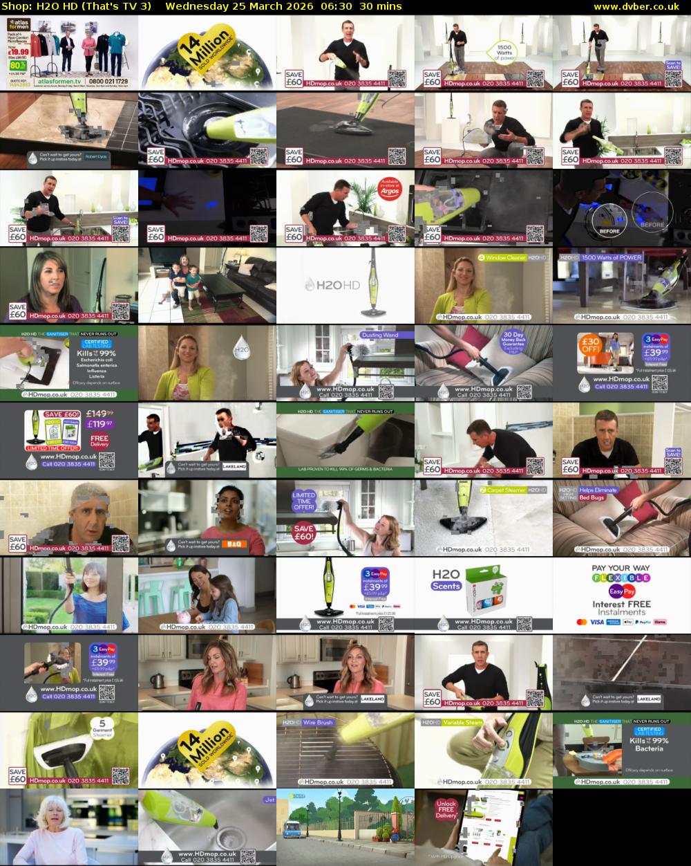 Shop: H2O HD (That's TV 3) Wednesday 25 March 2026 06:30 - 07:00