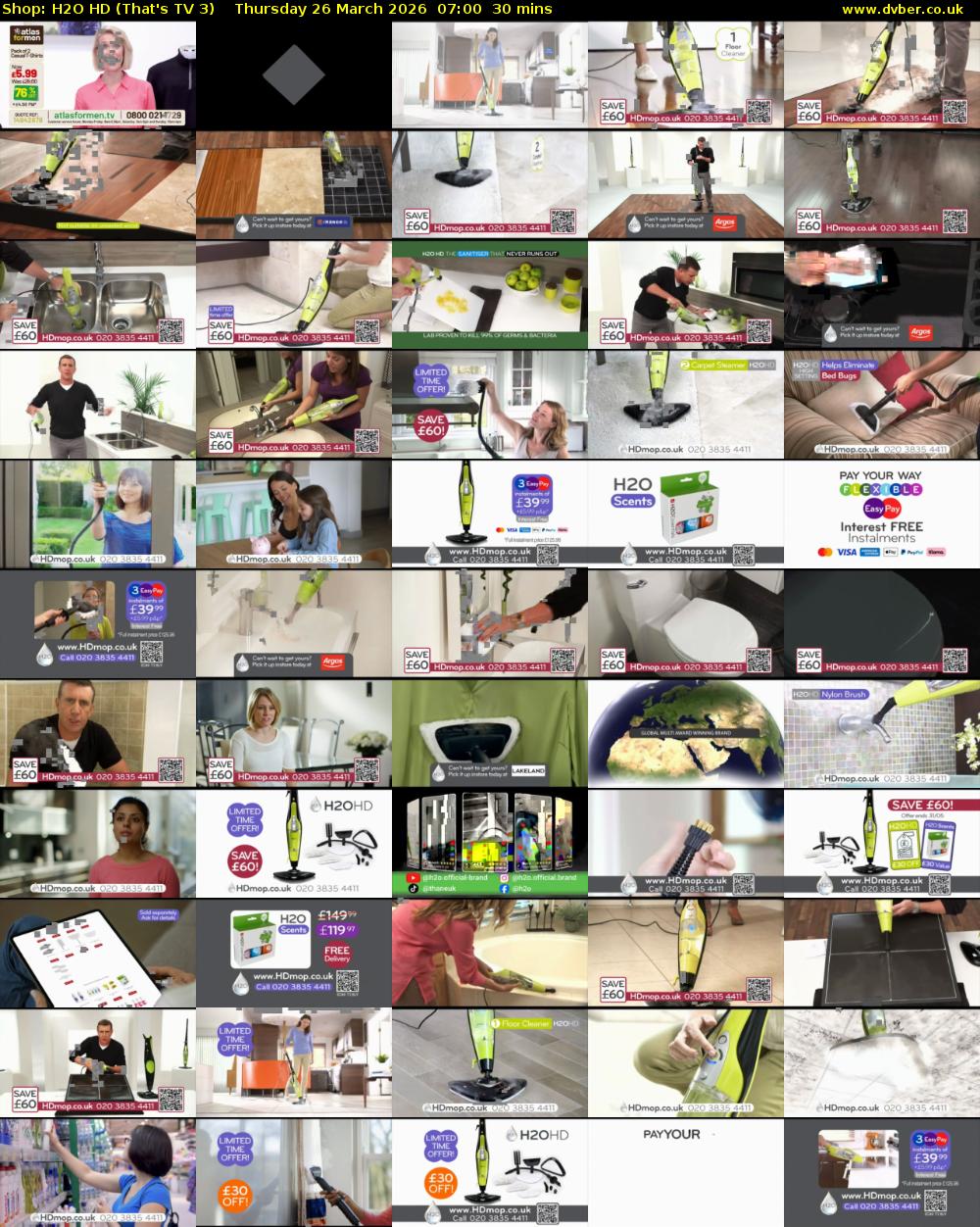 Shop: H2O HD (That's TV 3) Thursday 26 March 2026 07:00 - 07:30