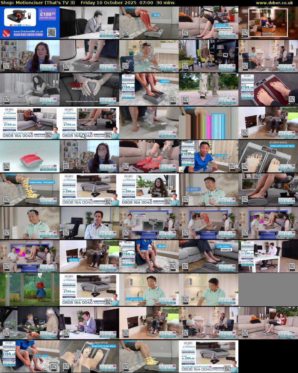 Shop: Motionciser (That's TV 3) Friday 10 October 2025 07:00 - 07:30