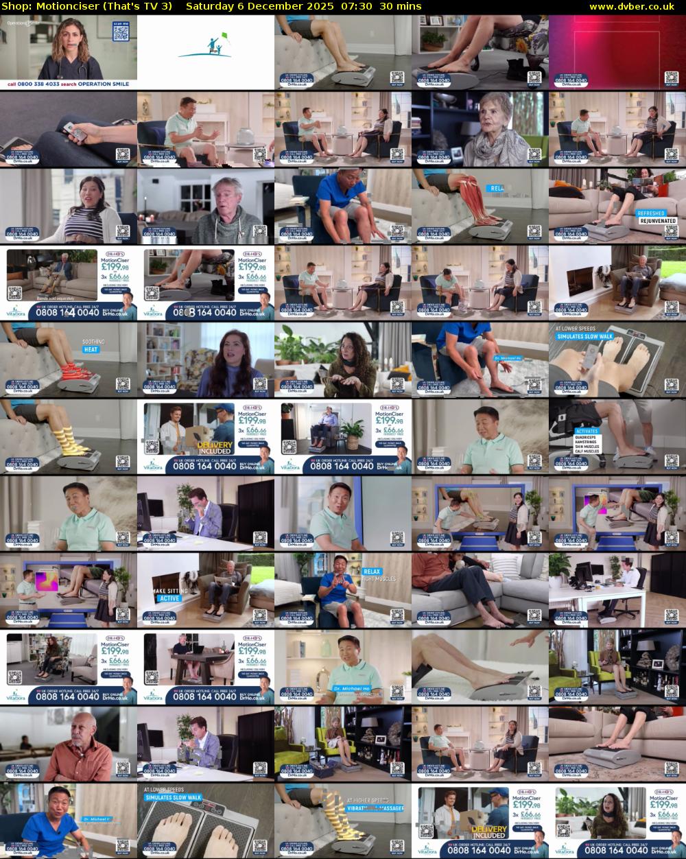 Shop: Motionciser (That's TV 3) Saturday 6 December 2025 07:30 - 08:00