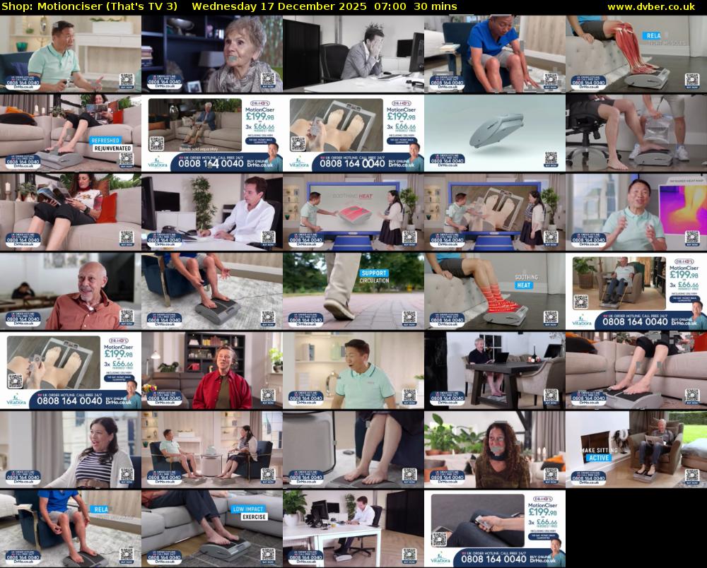 Shop: Motionciser (That's TV 3) Wednesday 17 December 2025 07:00 - 07:30