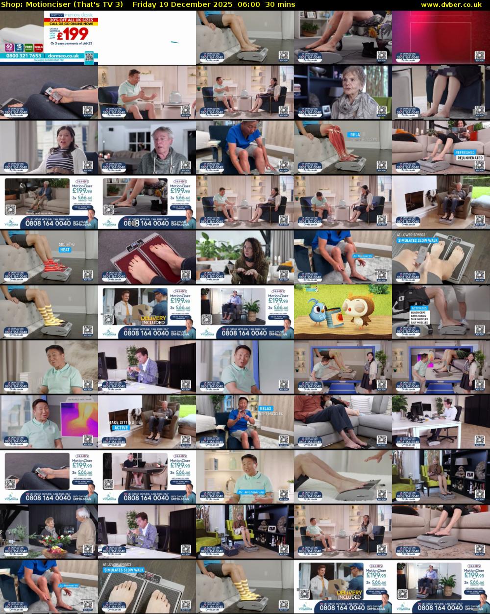 Shop: Motionciser (That's TV 3) Friday 19 December 2025 06:00 - 06:30