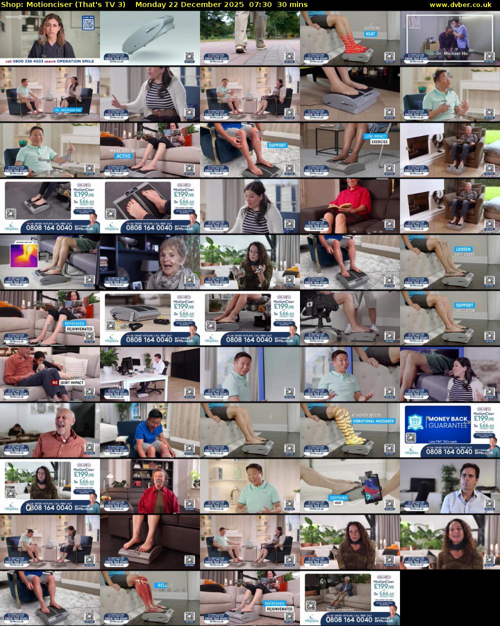 Shop: Motionciser (That's TV 3) Monday 22 December 2025 07:30 - 08:00