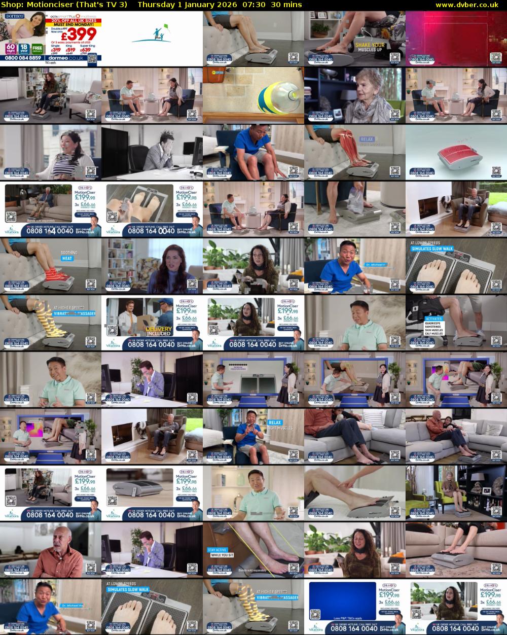 Shop: Motionciser (That's TV 3) Thursday 1 January 2026 07:30 - 08:00