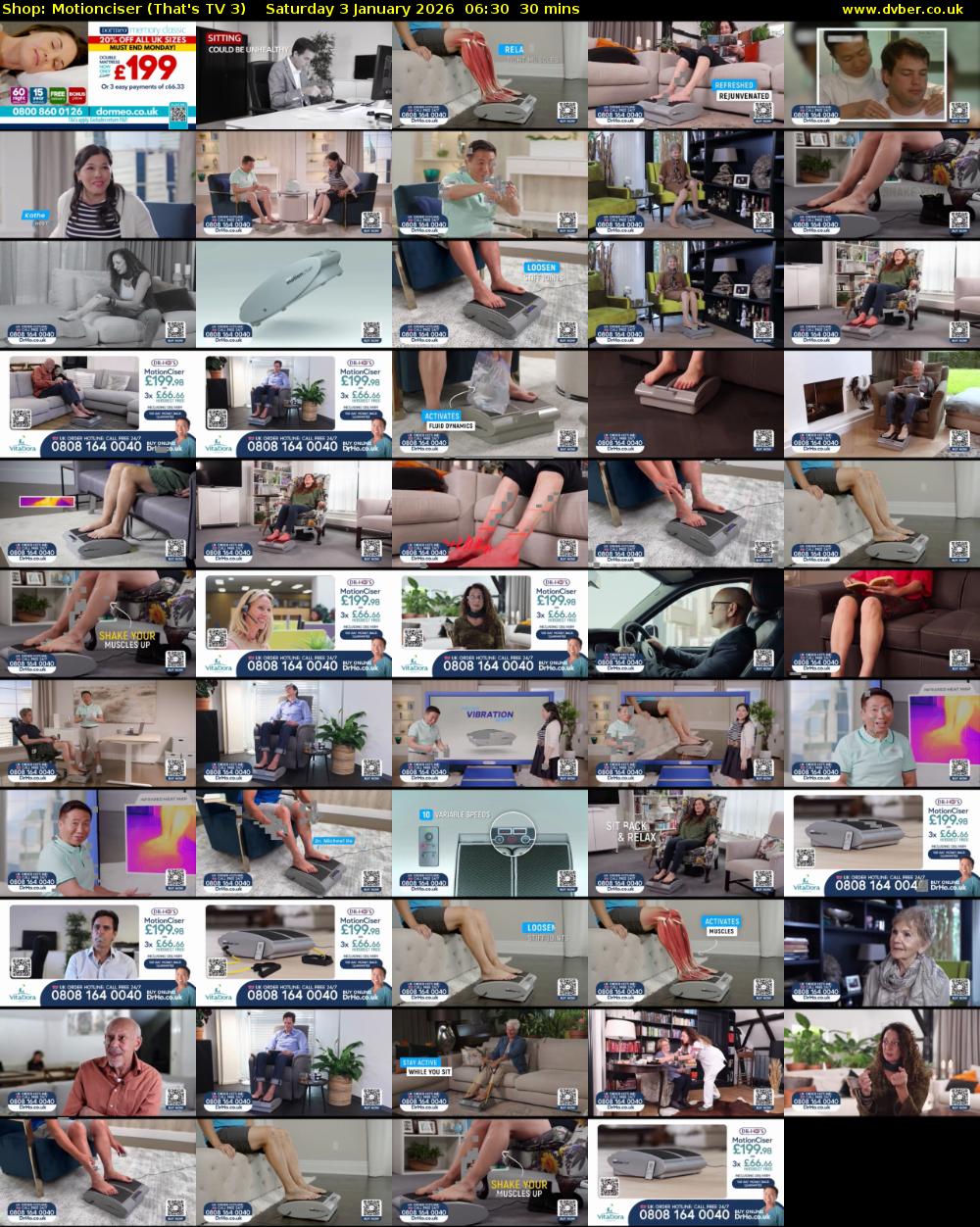 Shop: Motionciser (That's TV 3) Saturday 3 January 2026 06:30 - 07:00