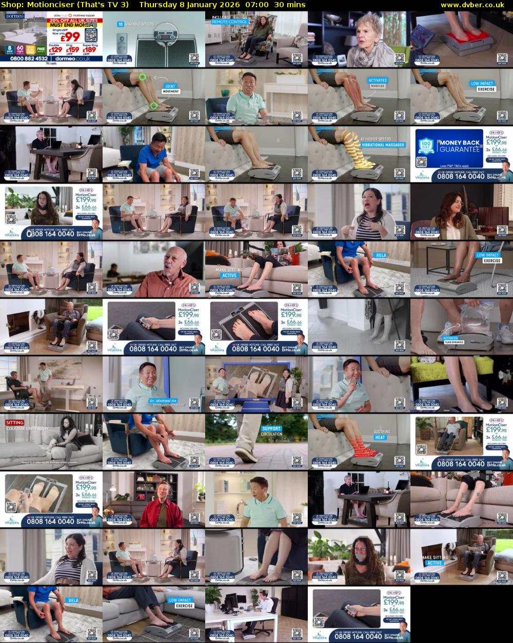 Shop: Motionciser (That's TV 3) Thursday 8 January 2026 07:00 - 07:30