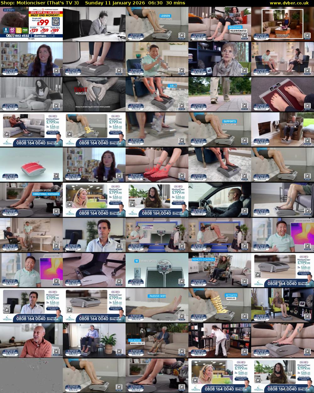 Shop: Motionciser (That's TV 3) Sunday 11 January 2026 06:30 - 07:00