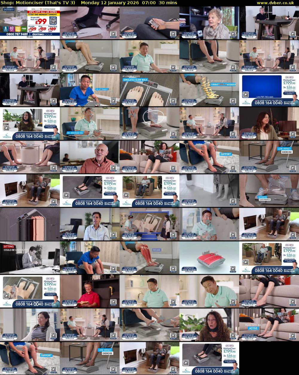 Shop: Motionciser (That's TV 3) Monday 12 January 2026 07:00 - 07:30