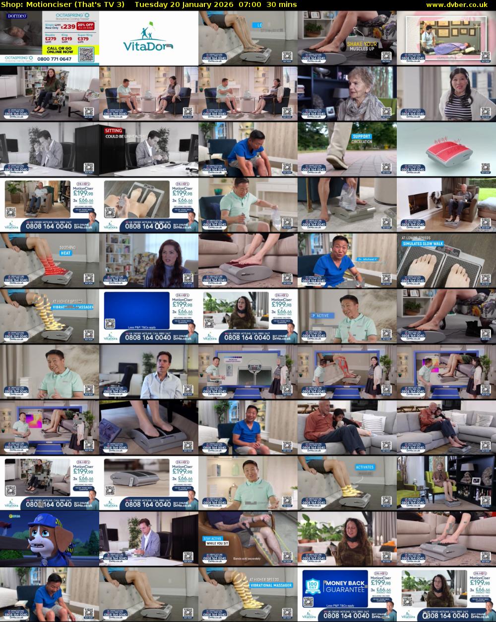 Shop: Motionciser (That's TV 3) Tuesday 20 January 2026 07:00 - 07:30