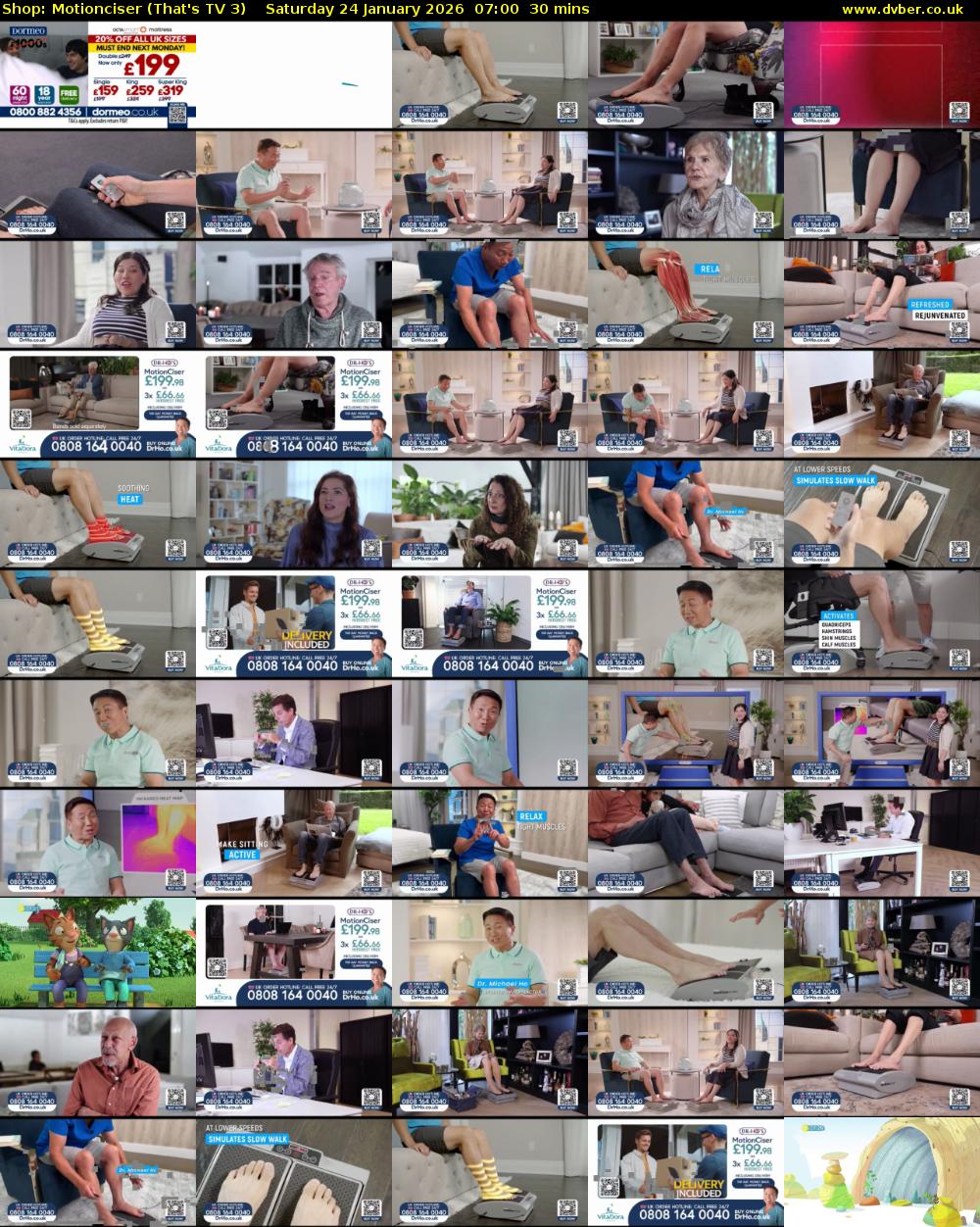 Shop: Motionciser (That's TV 3) Saturday 24 January 2026 07:00 - 07:30