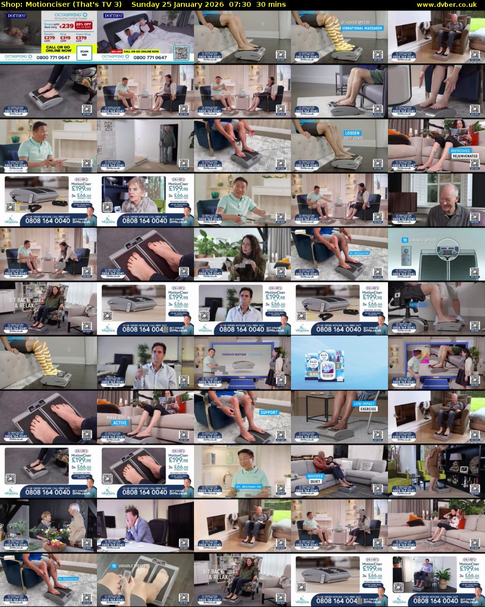 Shop: Motionciser (That's TV 3) Sunday 25 January 2026 07:30 - 08:00