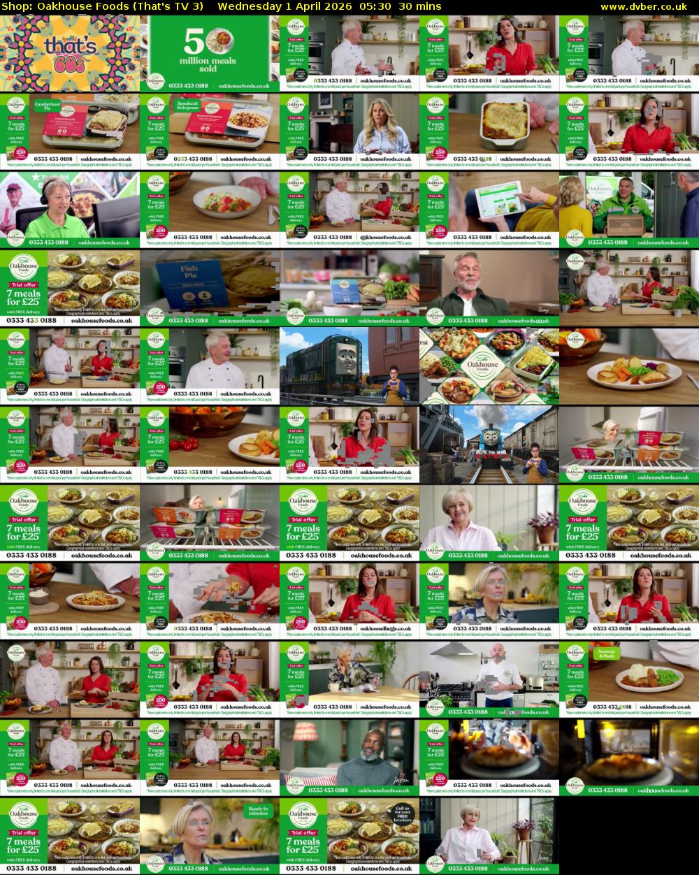 Shop: Oakhouse Foods (That's TV 3) Wednesday 1 April 2026 05:30 - 06:00