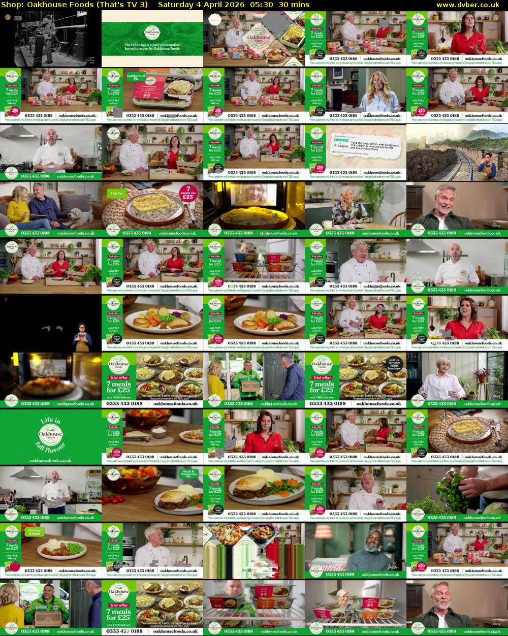 Shop: Oakhouse Foods (That's TV 3) Saturday 4 April 2026 05:30 - 06:00