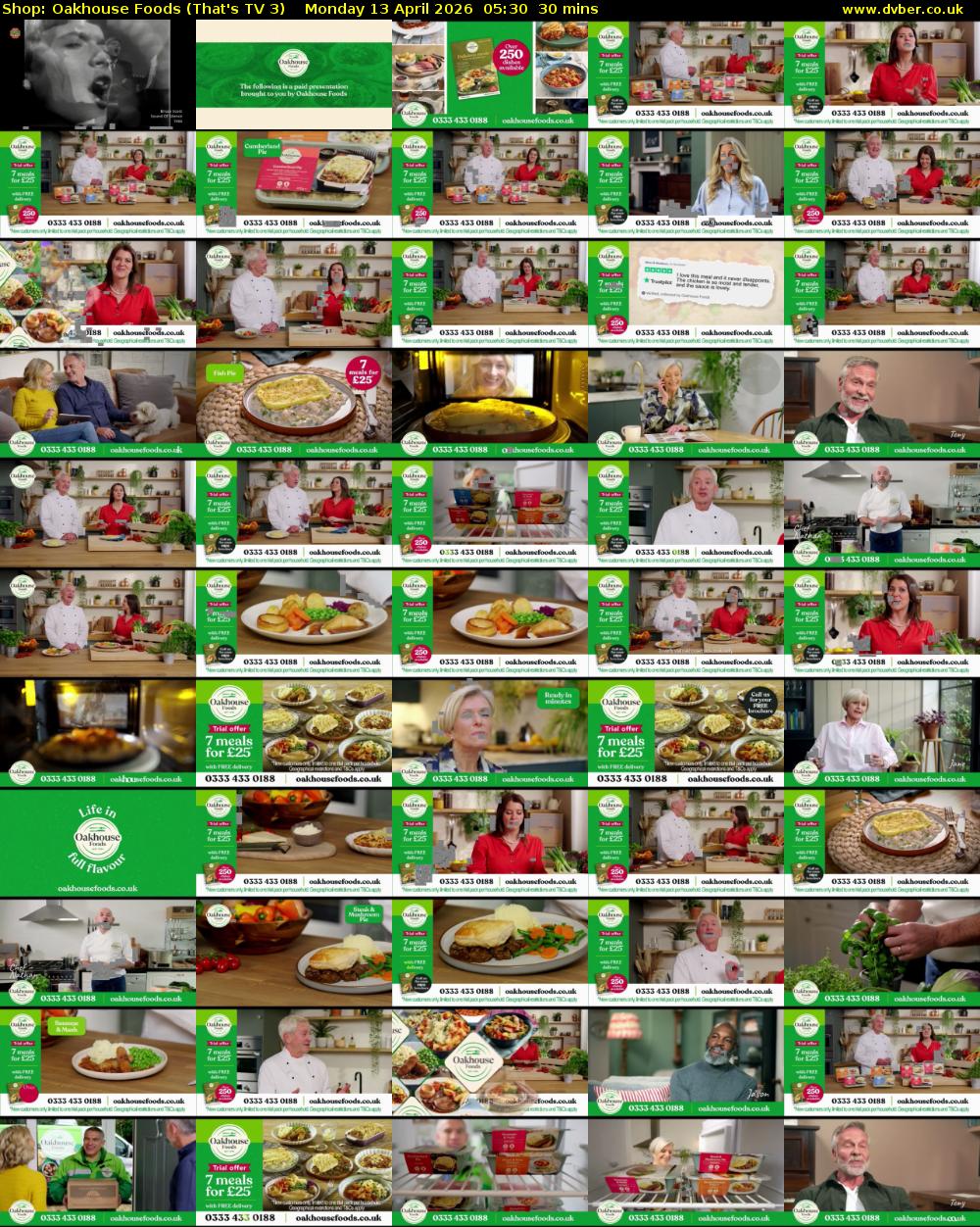 Shop: Oakhouse Foods (That's TV 3) Monday 13 April 2026 05:30 - 06:00
