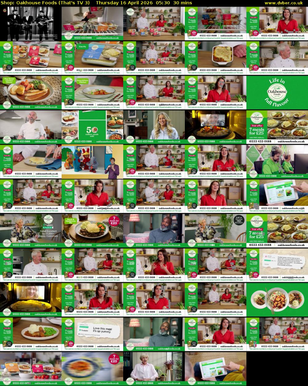 Shop: Oakhouse Foods (That's TV 3) Thursday 16 April 2026 05:30 - 06:00