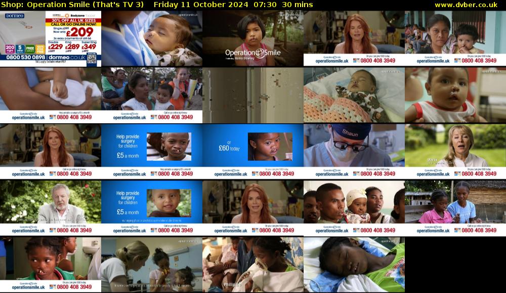Shop: Operation Smile (That's TV 3) Friday 11 October 2024 07:30 - 08:00
