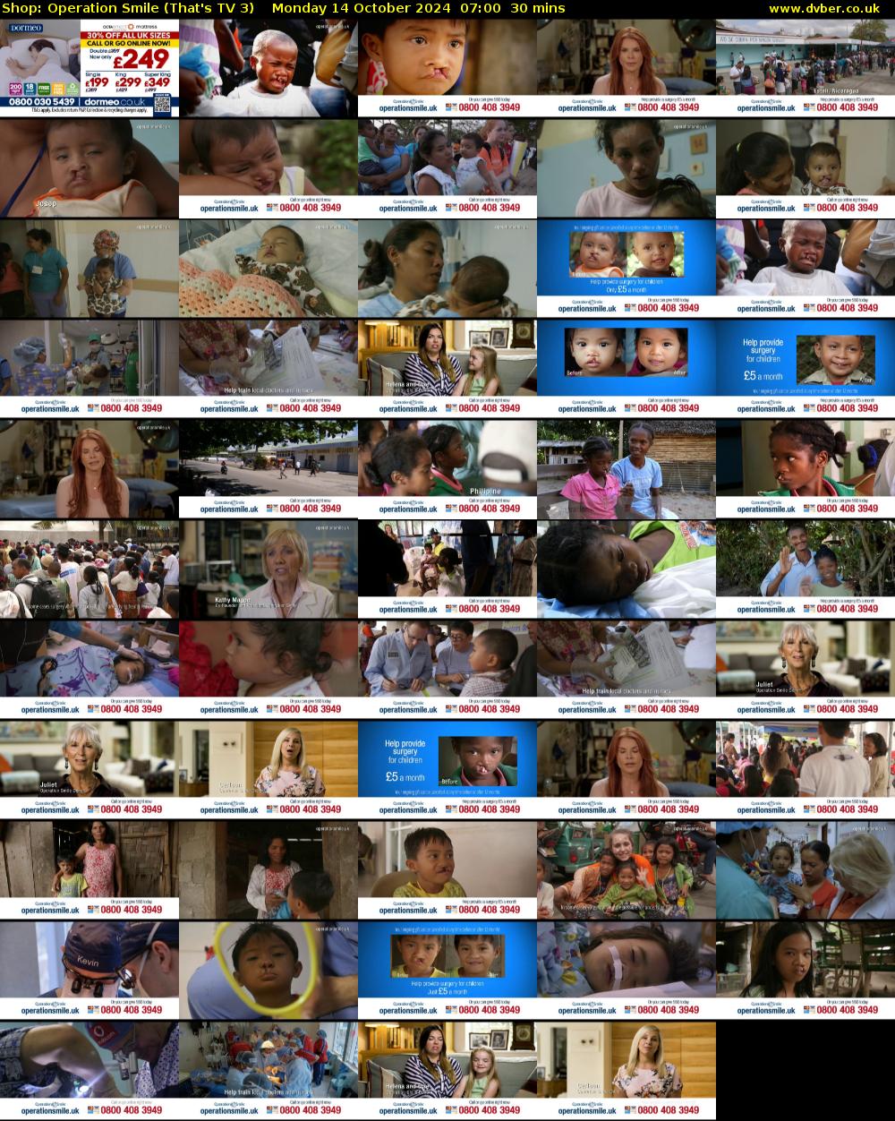 Shop: Operation Smile (That's TV 3) Monday 14 October 2024 07:00 - 07:30