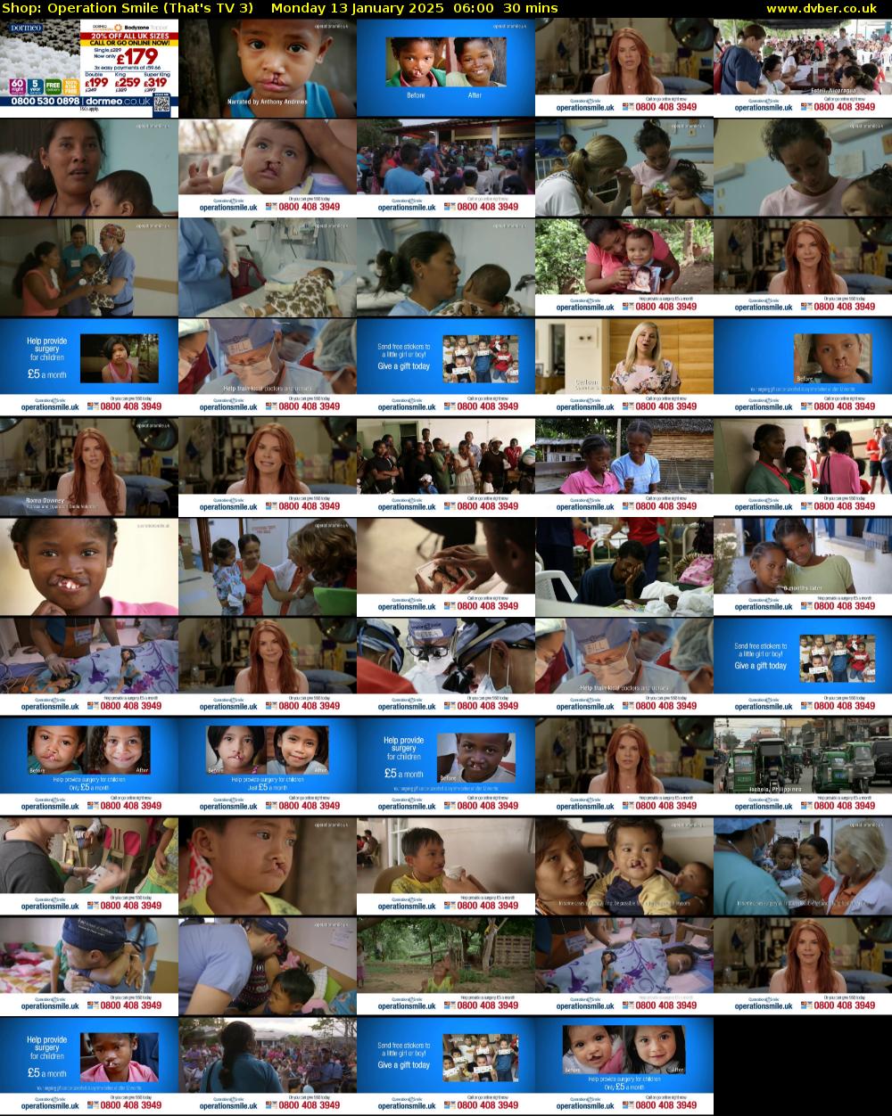 Shop: Operation Smile (That's TV 3) Monday 13 January 2025 06:00 - 06:30