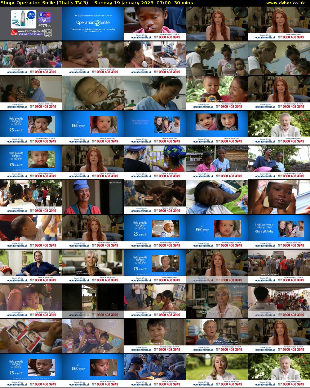 Shop: Operation Smile (That's TV 3) Sunday 19 January 2025 07:00 - 07:30