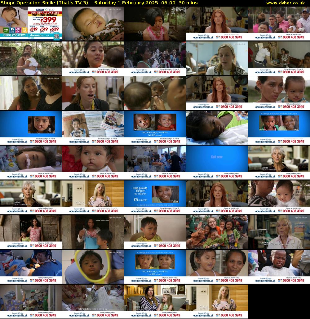 Shop: Operation Smile (That's TV 3) Saturday 1 February 2025 06:00 - 06:30