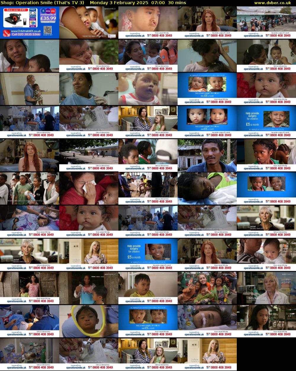 Shop: Operation Smile (That's TV 3) Monday 3 February 2025 07:00 - 07:30