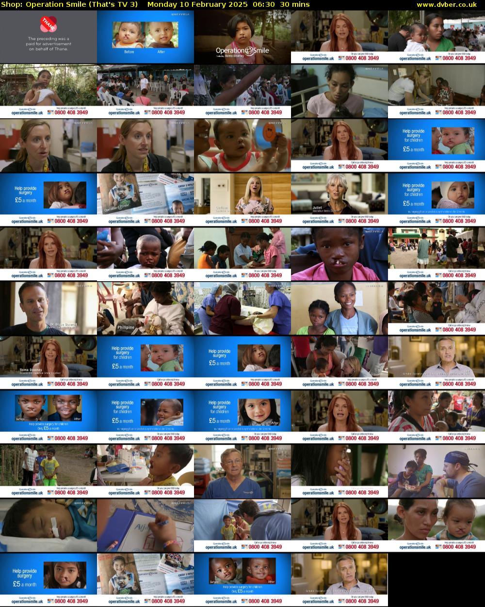 Shop: Operation Smile (That's TV 3) Monday 10 February 2025 06:30 - 07:00