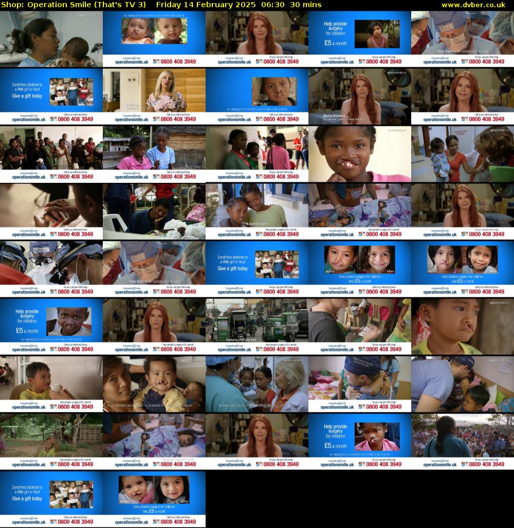 Shop: Operation Smile (That's TV 3) Friday 14 February 2025 06:30 - 07:00