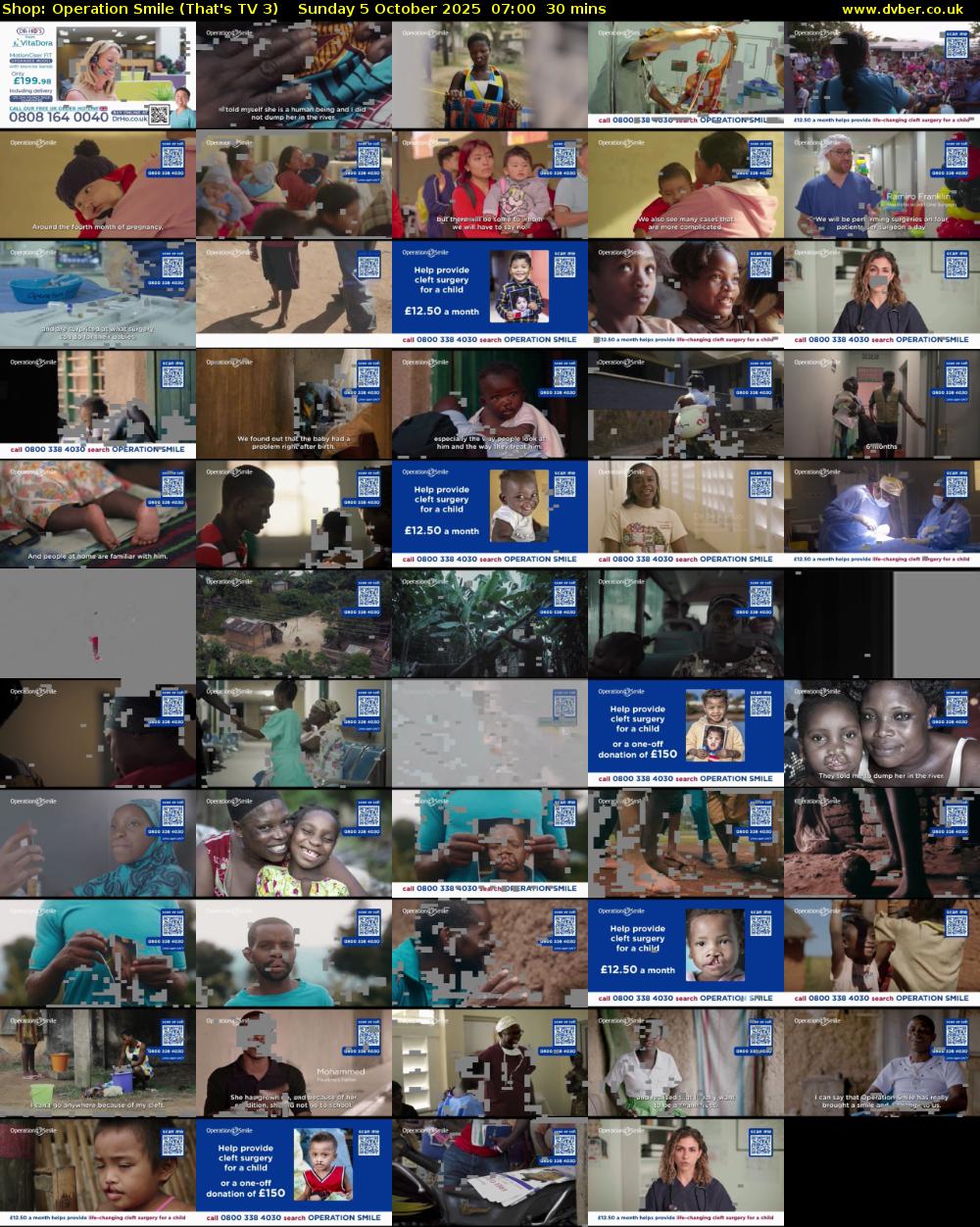 Shop: Operation Smile (That's TV 3) Sunday 5 October 2025 07:00 - 07:30
