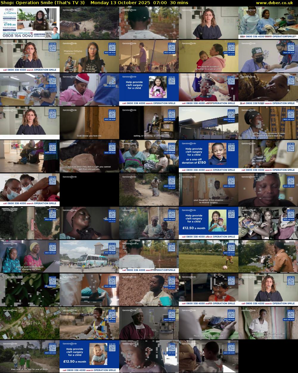 Shop: Operation Smile (That's TV 3) Monday 13 October 2025 07:00 - 07:30