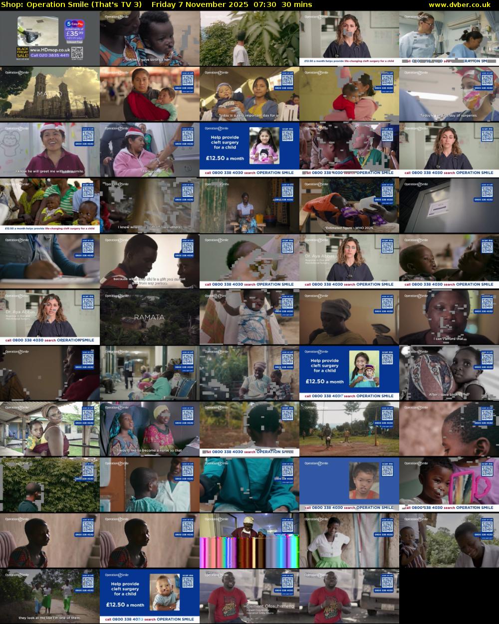 Shop: Operation Smile (That's TV 3) Friday 7 November 2025 07:30 - 08:00