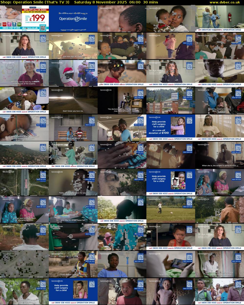 Shop: Operation Smile (That's TV 3) Saturday 8 November 2025 06:00 - 06:30